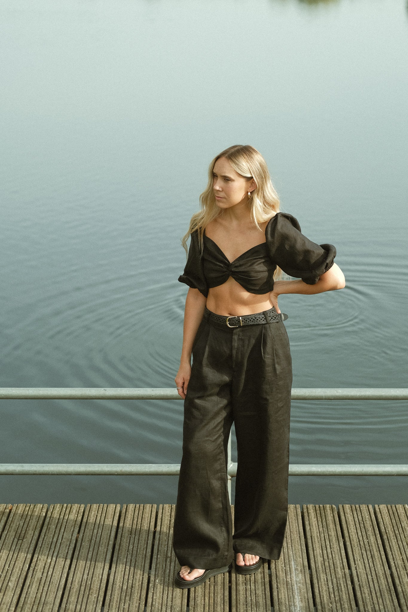 Pleated Wide Leg Pants