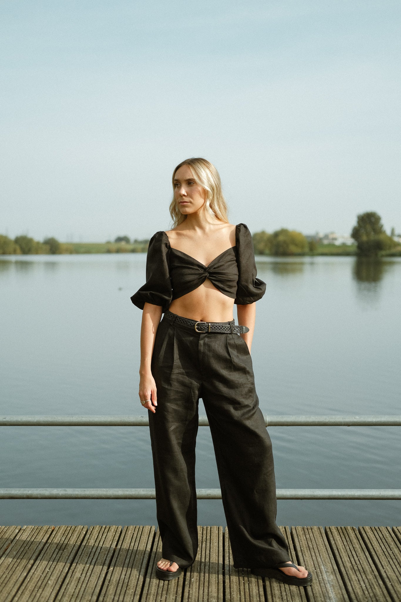 Pleated Wide Leg Pants