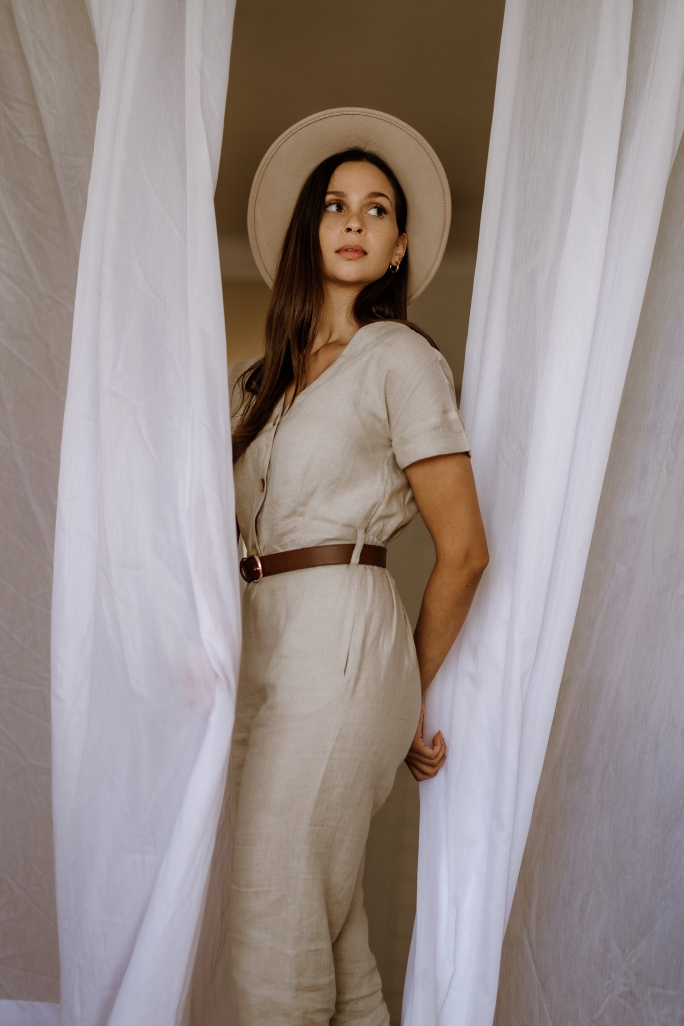 Beige Jumpsuit