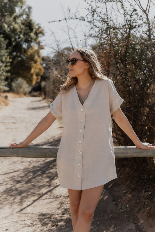Button Up Shift Dress