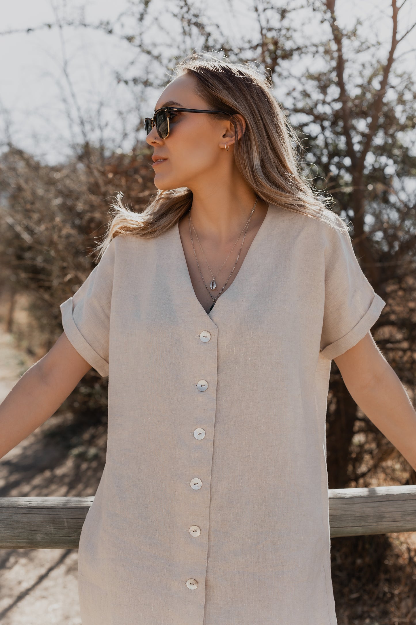 Button Up Shift Dress