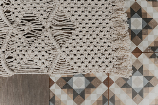 Bedside Patterned Macrame Rug
