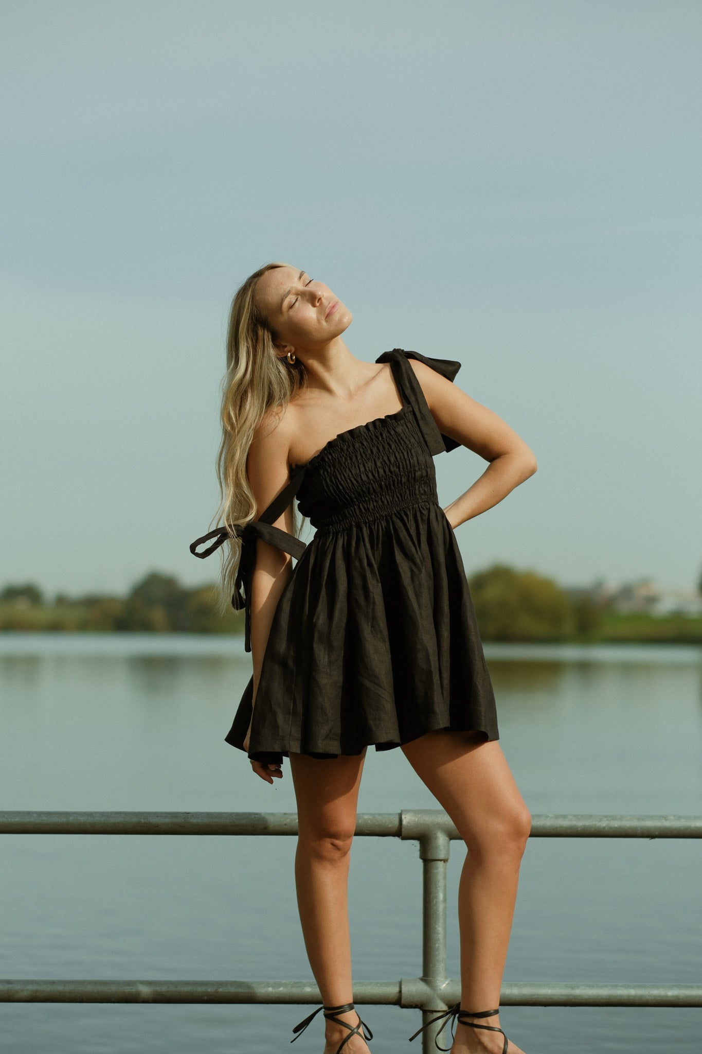 Shirred Mini Dress