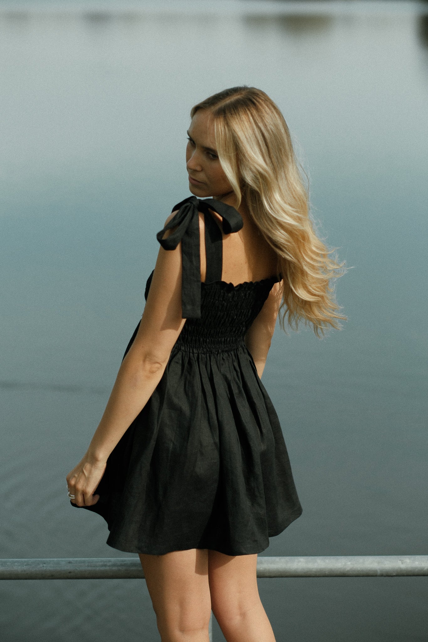Shirred Mini Dress