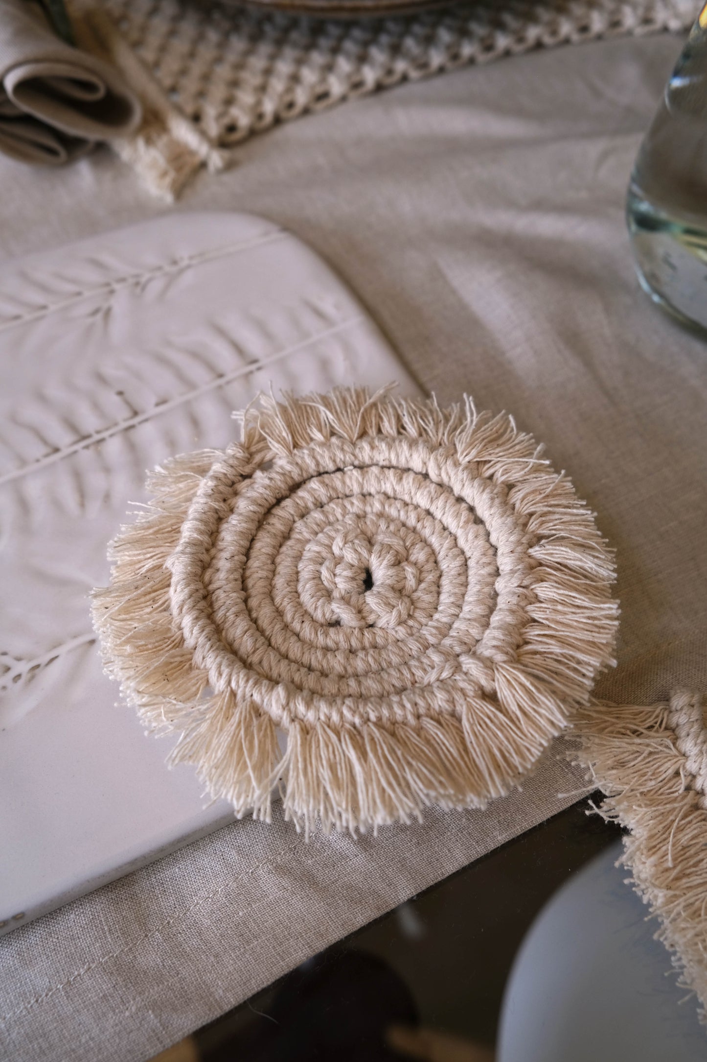 Round Macrame Coasters (4)