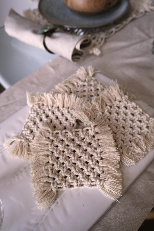 Square Macrame Coasters (4)