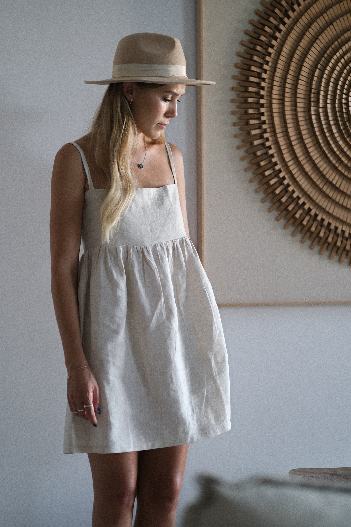 Mini gathered dress