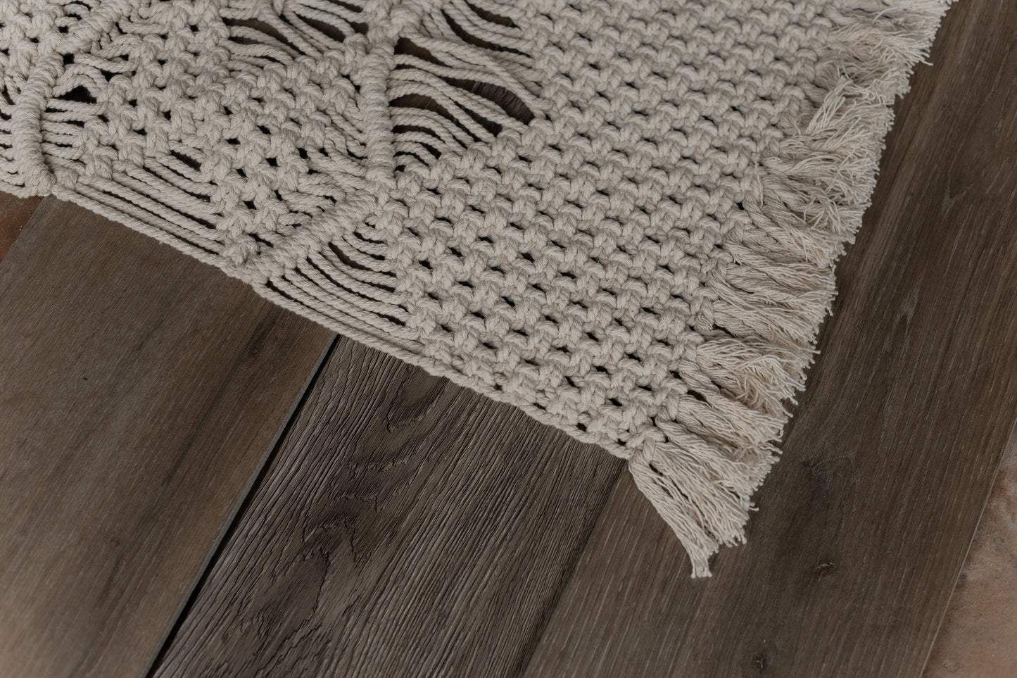 Bedside Patterned Macrame Rug