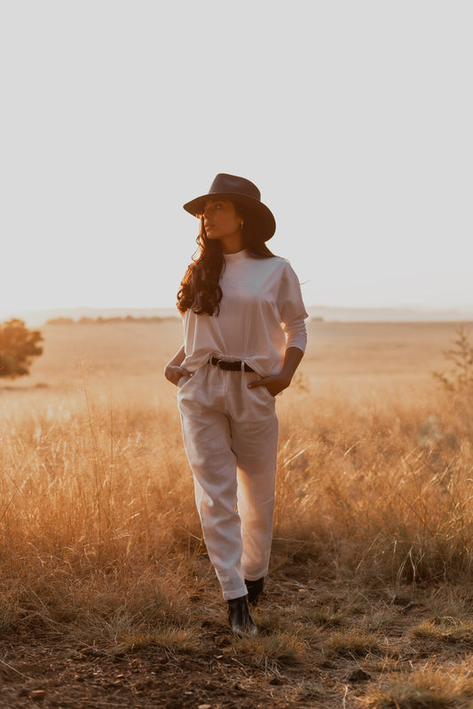 Tapered Paperbag Pants