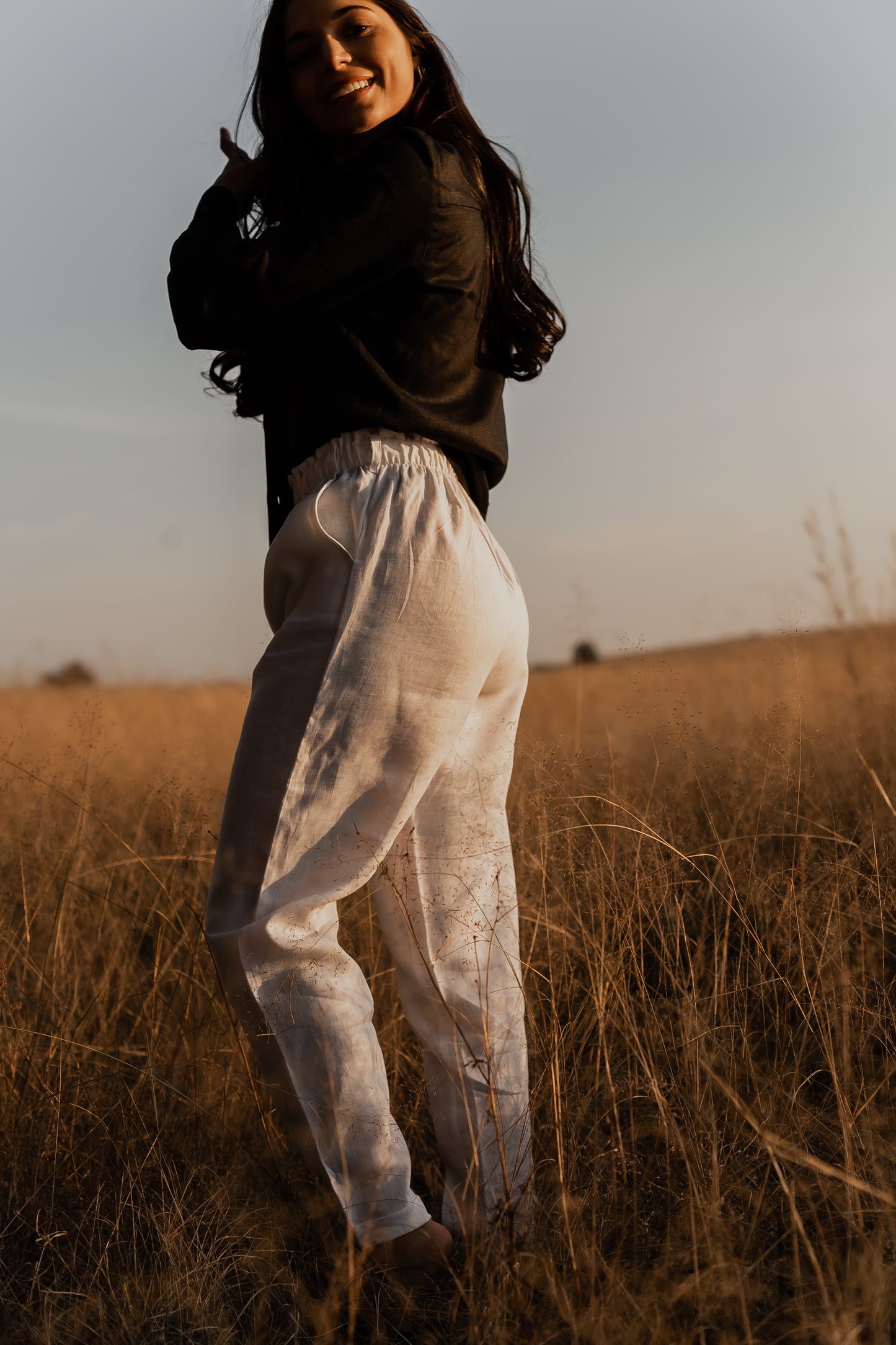 Tapered Paperbag Pants